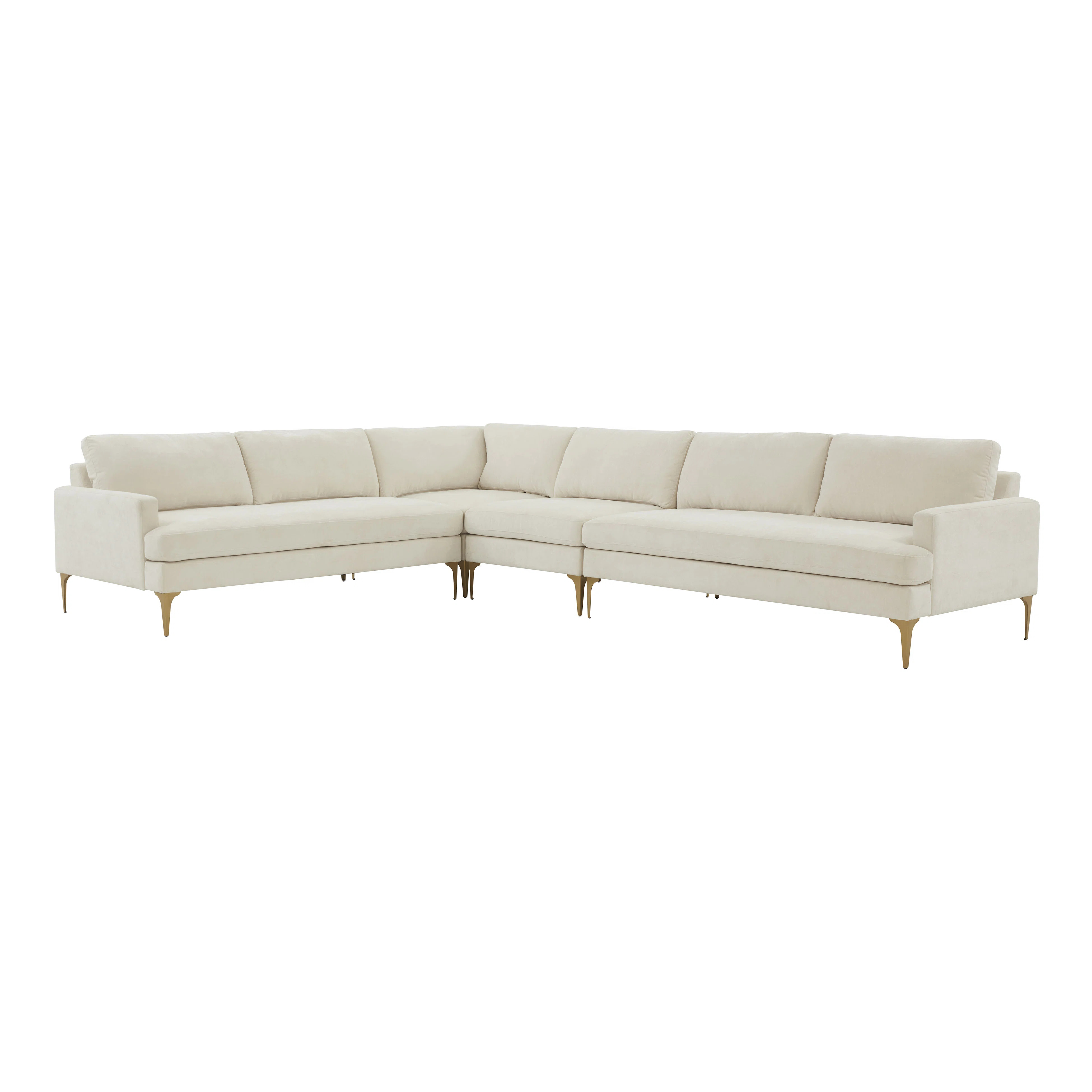 Pineville 4 - Piece Slipcovered Velvet Sectional | Wayfair North America