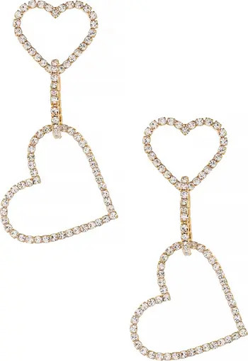 Ettika Triple Crystal Heart Drop Earrings | Nordstrom | Nordstrom