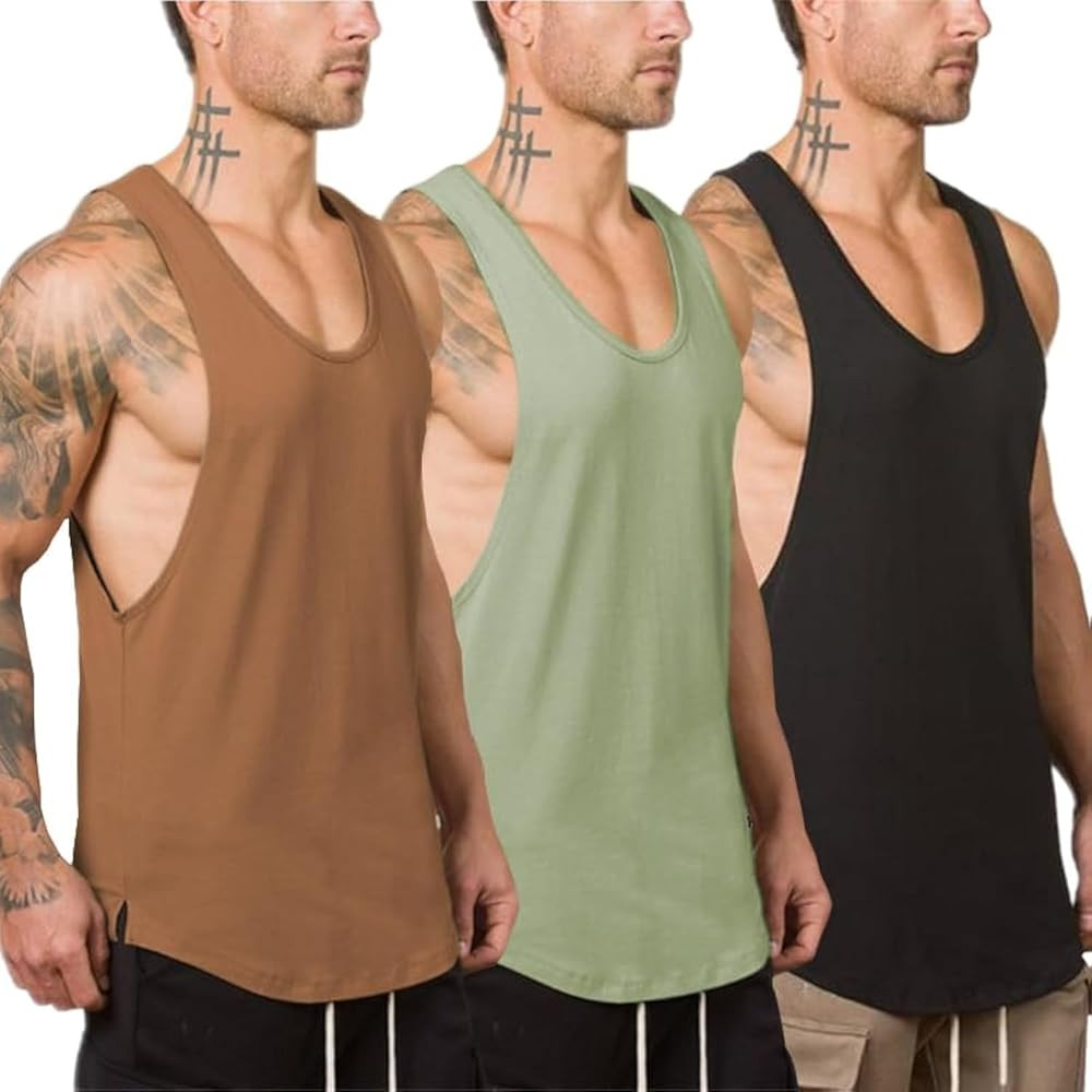 Muscle Killer Men's Muscle Gym Workout Stringer Tank Tops Bodybuilding Fitness T-Shirts 1/2/3 Pac... | Amazon (US)