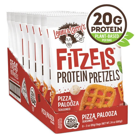 Lenny & Larry's Fitzels Protein Pretzels Snack, Pizza Palooza, 20g of Protein, 8 Pack | Walmart (US)