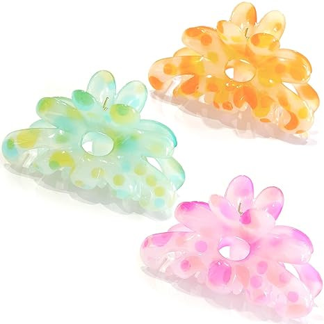 Big Hair Claw Clips-3PCS Cute Hair Clips for Women/Girls,Medium Hair Claw Clips for Thin Hair,Str... | Amazon (US)