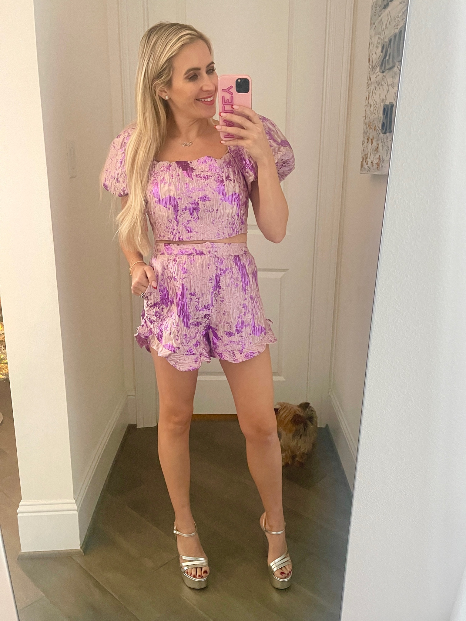 Holiday party outfits - wearing a size small, but definitely could have done an XS. Save 15% off with my code: LITTLEME15 at checkout  

Buddy love, NYE outfit, silver heels 

#LTKshoecrush #LTKHoliday