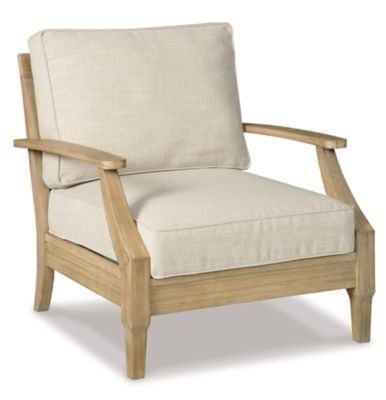 Signature Design by Ashley Clare View Outdoor Eucalyptus Wood Single Cushioned Lounge Chair, Beig... | Walmart (US)