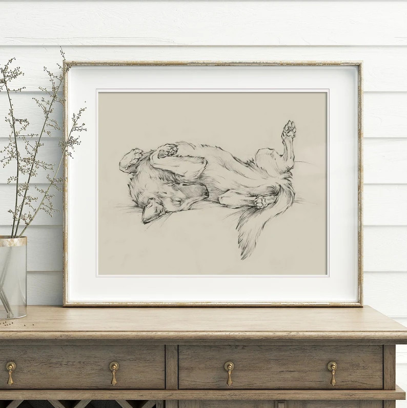 German Shepherd Art German Shepherd Drawing Dog Art Decor - Etsy | Etsy (US)