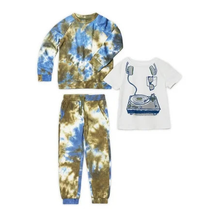 Kidtopia Toddler Boy Outfit, Hoodie, Jogger and Tee Outfit Set, 3pc | Walmart (US)