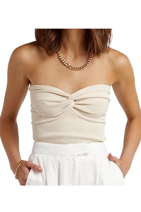 Amazon tube top 
Ribbed and love the knot detail 
Summer top 


#LTKFindsUnder50 #LTKStyleTip