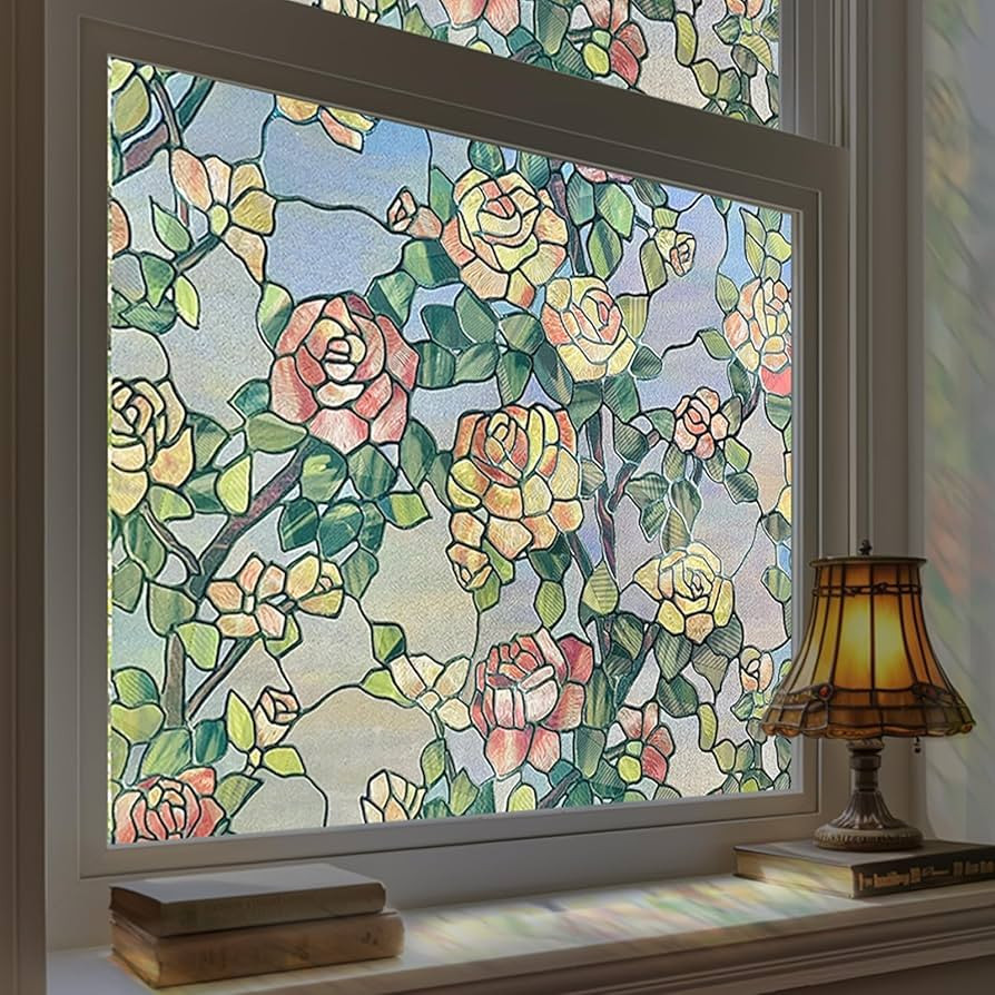 ADD.HERES Stained Glass Window Film, 3D Decorative Window Privacy Film for Bathroom,Front Door,Ho... | Amazon (US)