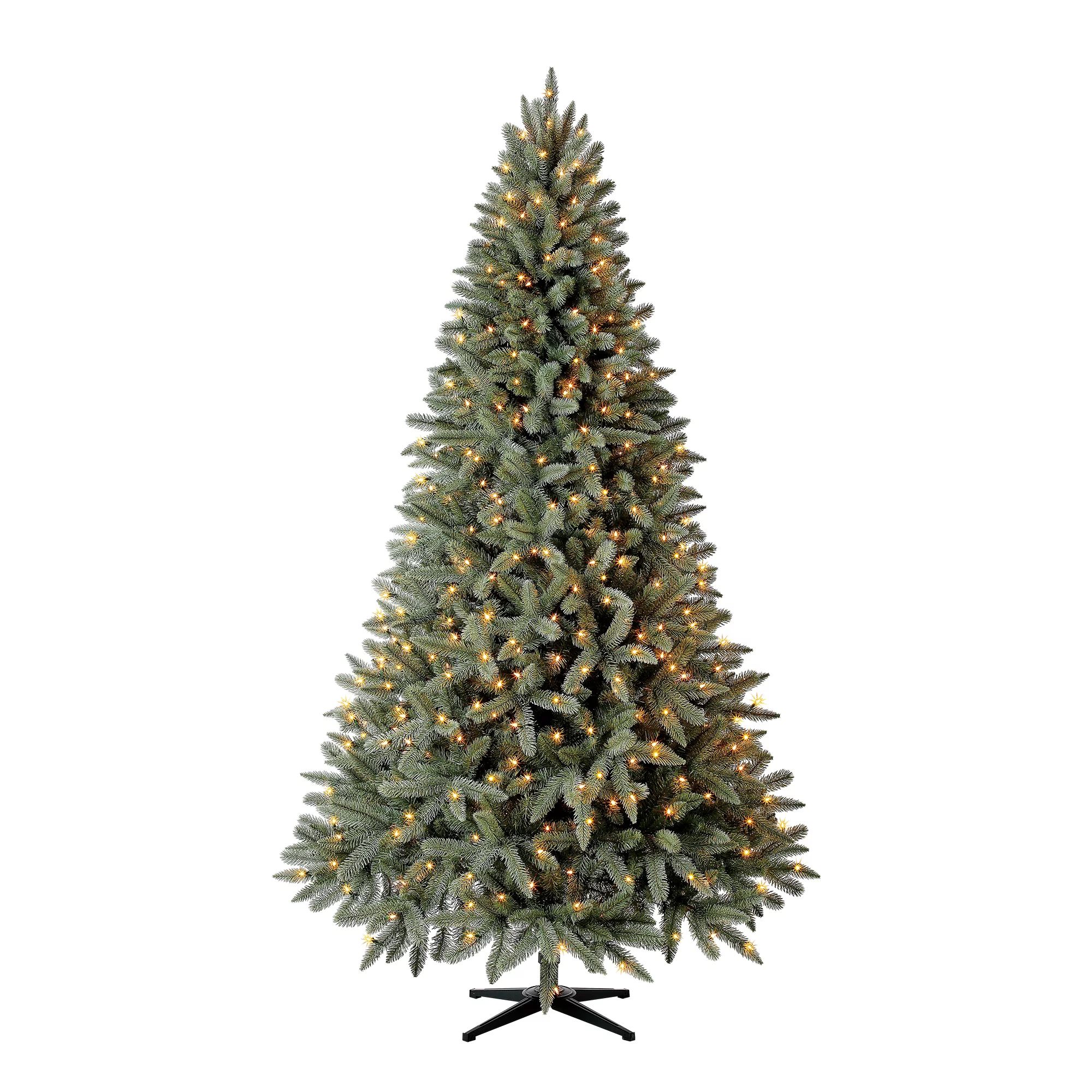 Holiday Time Clear Prelit Incandescent Green Hinged Fir Christmas Tree, 7.5' - Walmart.com | Walmart (US)
