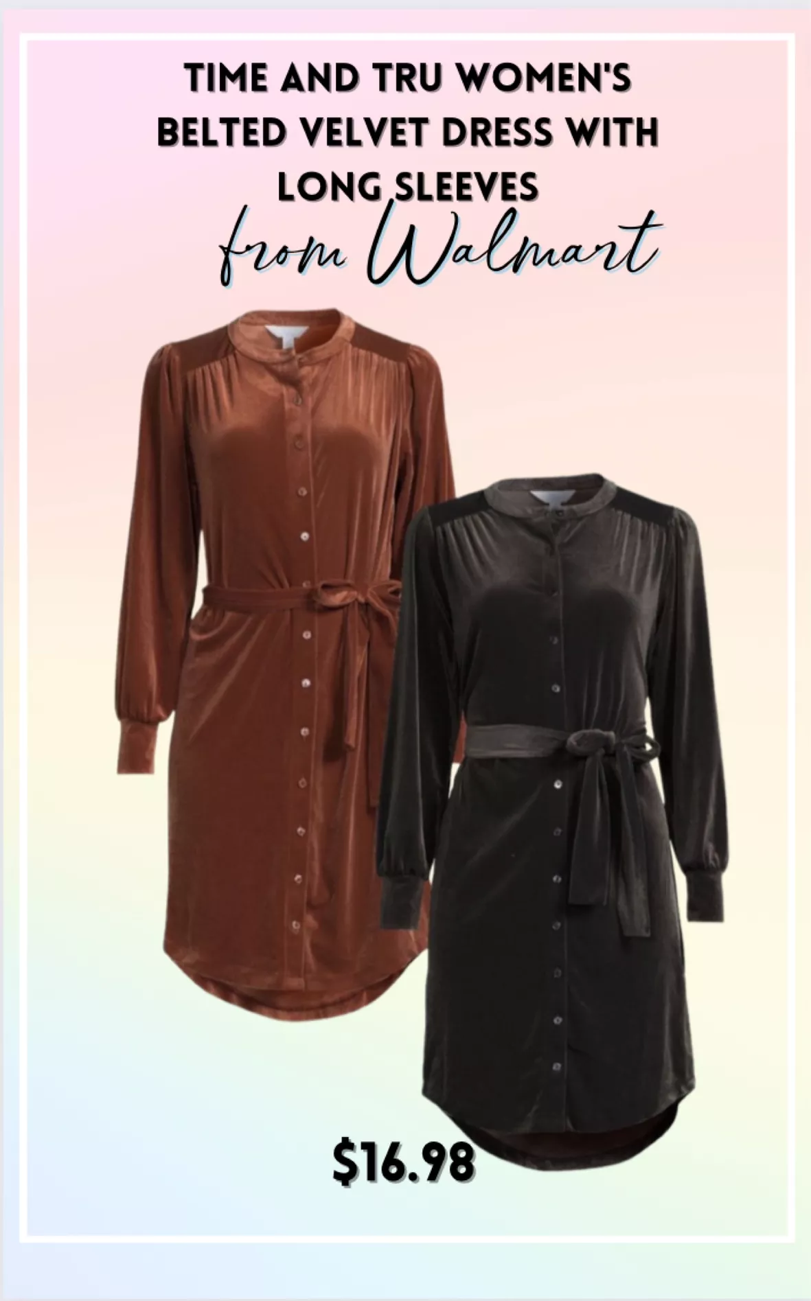 Time and Tru Women's Belted Velvet … curated on LTK