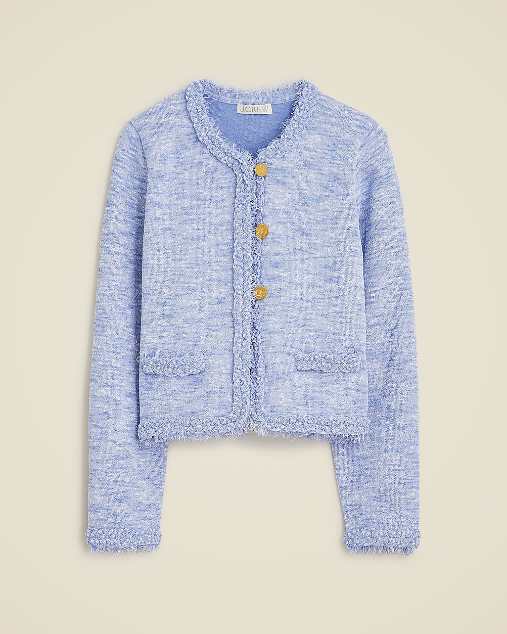 Marled fringe-trim sweater lady jacket | J. Crew US