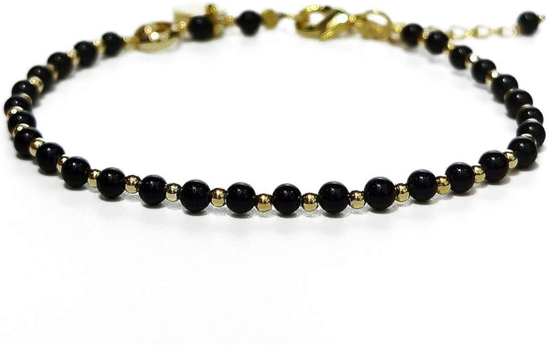 Morchic Mini Beads Natural Gemstone Semi Precious Women Girls Adjustable Bracelet, Energy Gem Cha... | Amazon (US)