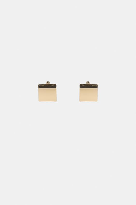 MINIMAL SQUARE EARRINGS | Zara US