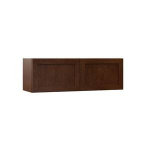 Hampton Bay Designer Series Soleste Assembled 36x12x12 in. Wall Bridge Kitchen Cabinet in Spice W... | The Home Depot
