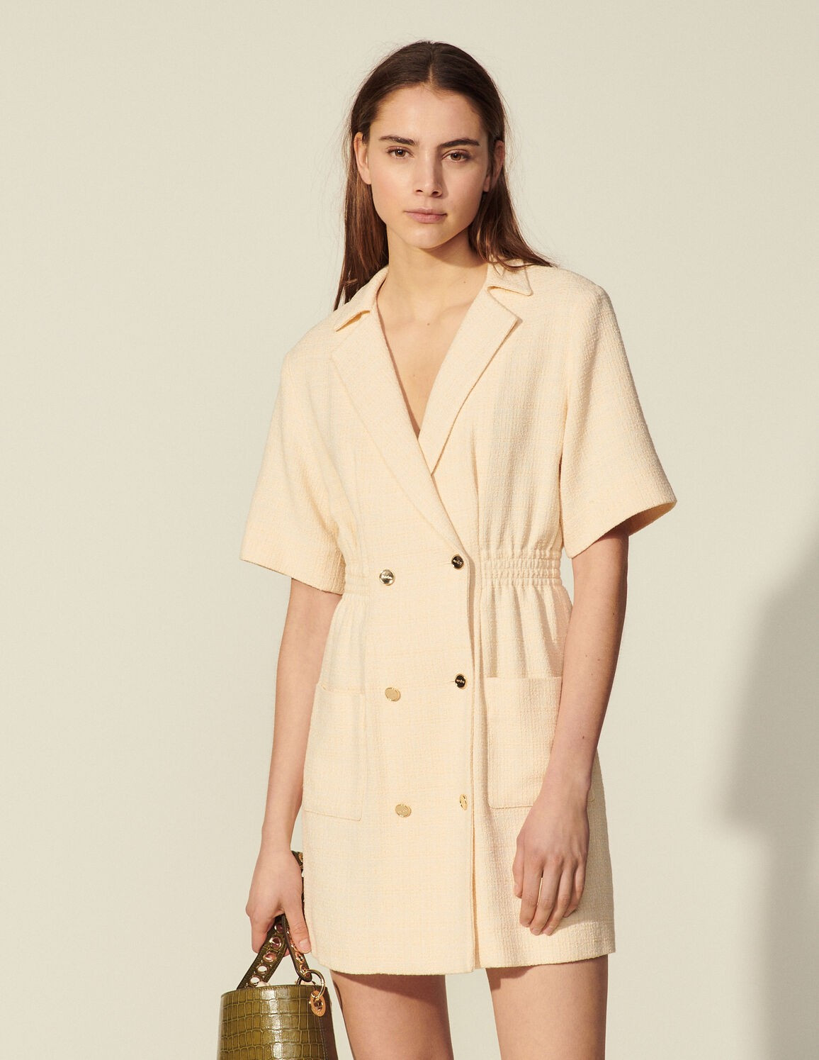 Dress with tailored collar | Sandro Paris (US)
