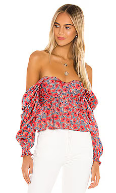 House of Harlow 1960 x REVOLVE Burna Blouse in Red Poppy Floral from Revolve.com | Revolve Clothing (Global)