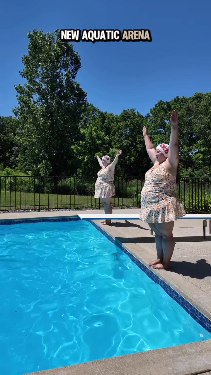 Amateur Synchronized Swimmers, Reporting for Duty ✨ Listen. Are we trained professionals? No. Are we giving our all in our new backyard oasis? Absolutely. Emily and I are making the most of our new pool with a very serious synchronized swimming routine. Is this pool as big as the old one? No. Does it have towering trees and an outdoor bathroom? Also no. But you know what it does have? SUN. No shade, no tree gunk, just me, my best friend, and a summer that’s already off to a splashy start. 🌞💦

#LTKSwim #LTKSeasonal #LTKStyleTip