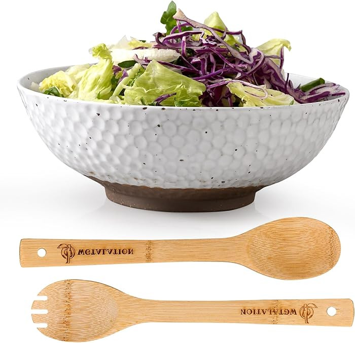 Wotalation Handmade Ceramic Large Serving Bowls, Salad Bowl set. Modern Kitchen Dishes for Dinner... | Amazon (US)