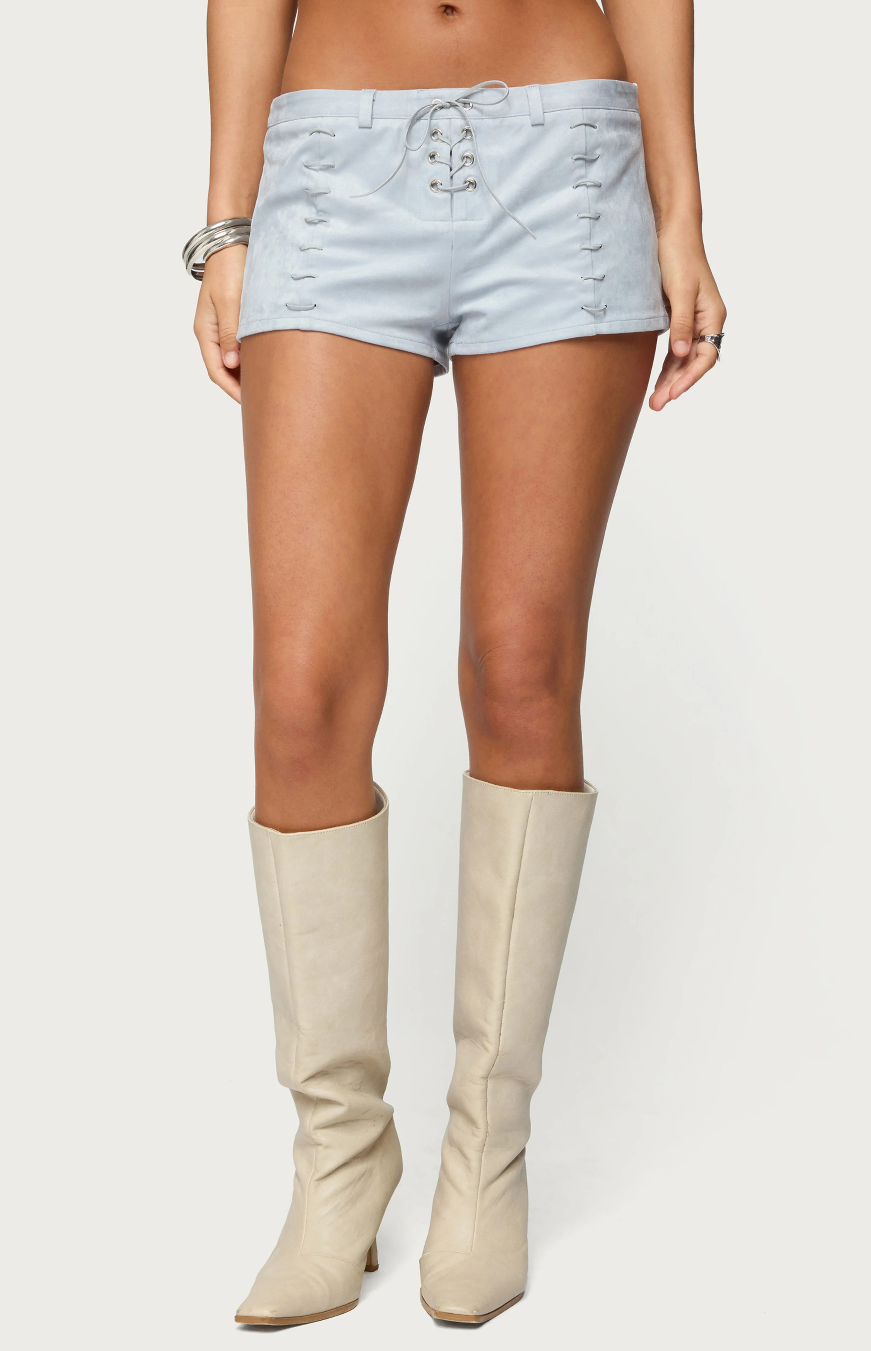 Edikted Sloane Faux Suede Micro Shorts | PacSun
