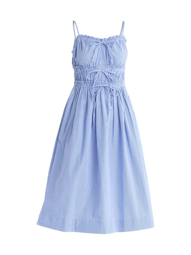 Free Assembly Women's and Women's Plus Sleeveless Cotton Midi Dress with Bow Front, Sizes XS-4X | Walmart (US)