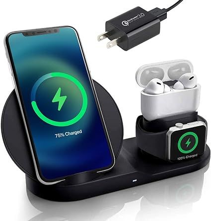 3 in 1 Wireless Charging Station for Phone, Watch & Headphones – Wireless Charger Compatible wi... | Amazon (US)