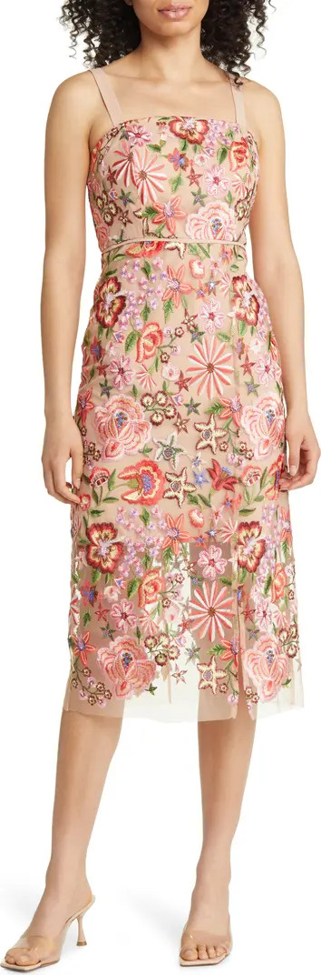 Floral Embroidered Midi Dress | Nordstrom