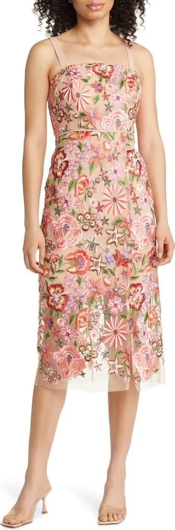 Floral Embroidered Midi Dress | Nordstrom