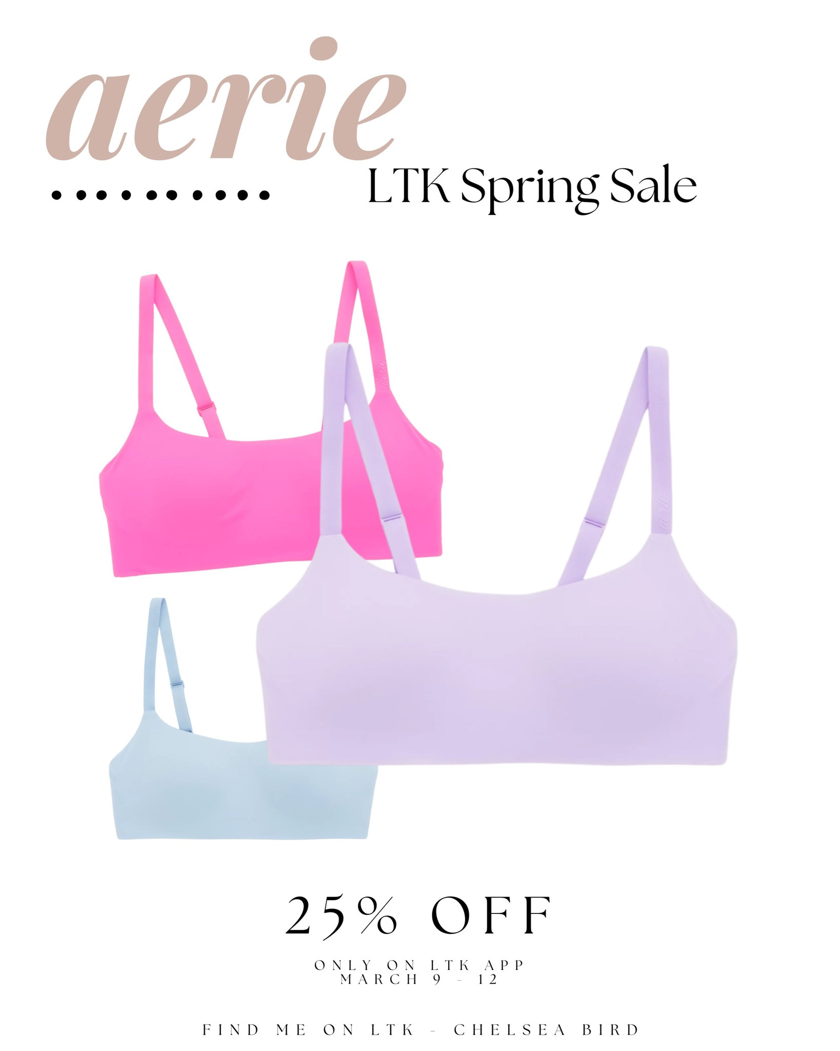 You know your girl loves a good sale. Aerie currently has 25% off their entire site - just copy my code & go go go!! 

Code:

Ltk sale 
Aerie sale 
Spring sale

#LTKSale #LTKsalealert #LTKunder50