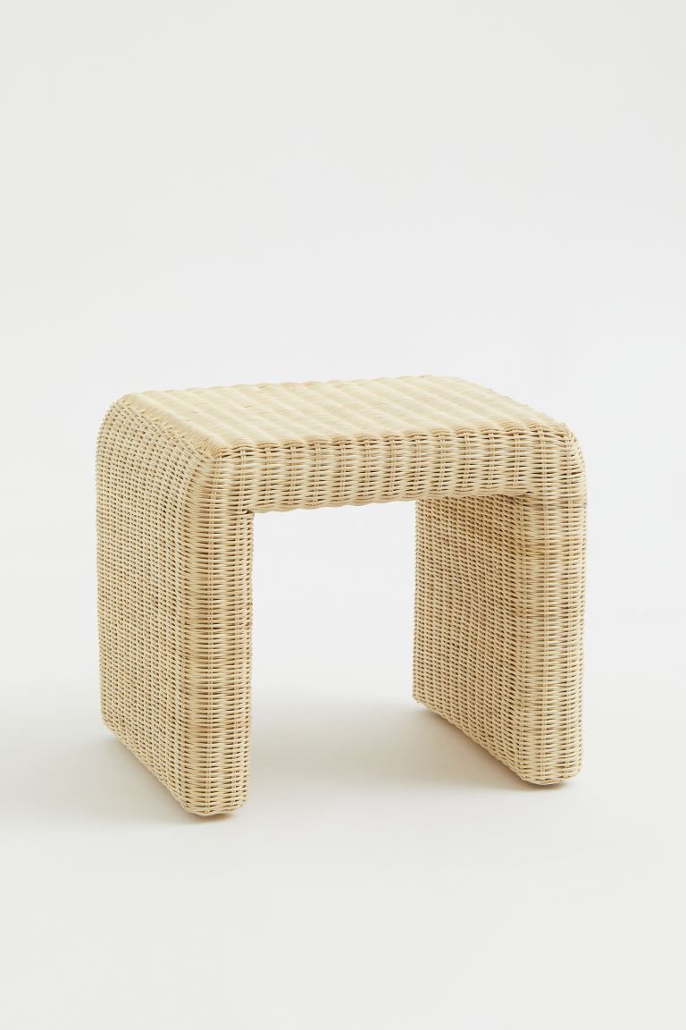 Rattan stool - Light beige - Home All | H&M GB | H&M (UK, MY, IN, SG, PH, TW, HK)