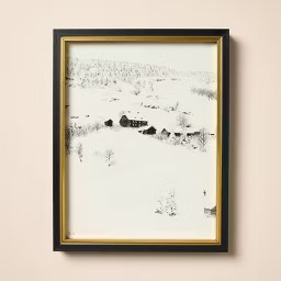 11"x14" Snowy Mountain Cabin Framed Wall Art - Hearth & Hand™ with Magnolia | Target