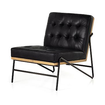 Angled Legs Leather Chair | West Elm (US)