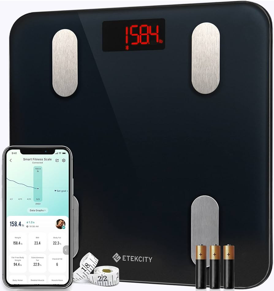 Etekcity Smart Scale for Body Weight, Digital Bathroom Weighing Machine for Fat Percentage BMI Mu... | Amazon (US)