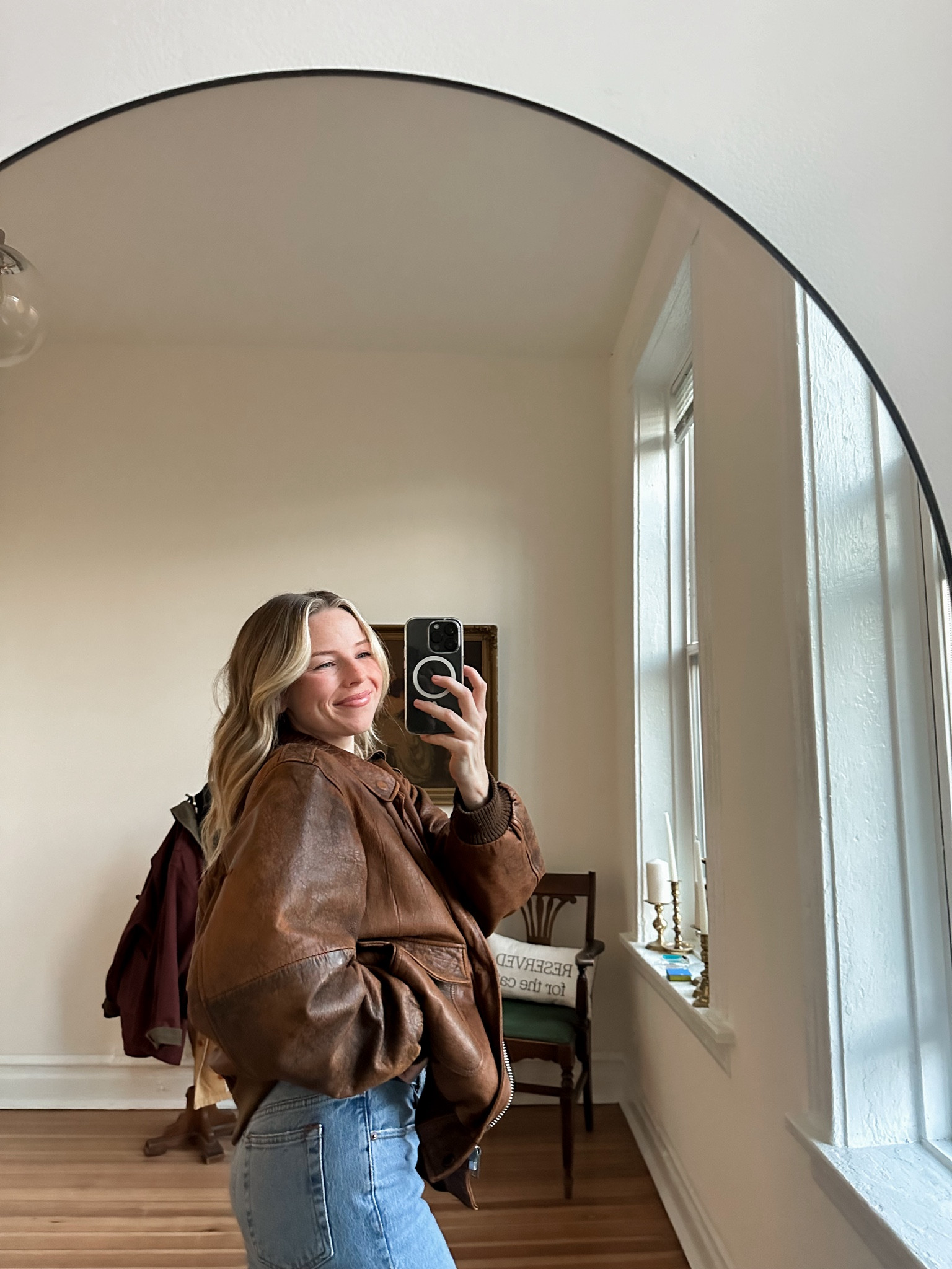 brown leather jacket, thrifted, vintage, bomber jacket  casual style, neutral style, neutral outfit 

#LTKGiftGuide #LTKStyleTip #LTKCyberWeek