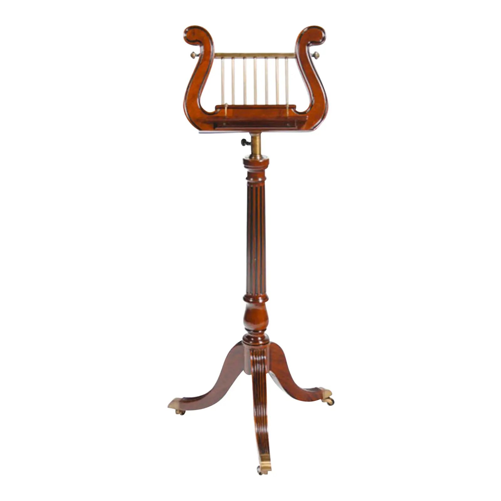 Mahogany and Brass Harp Music Stand | Chairish