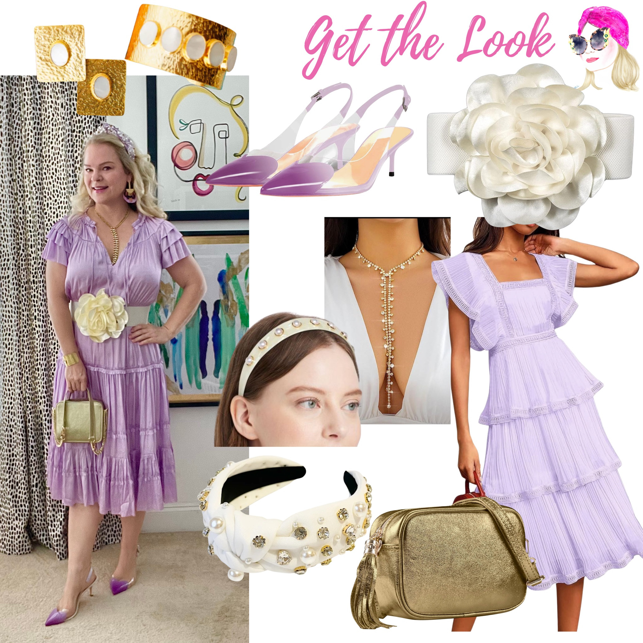 A lovely lavender look and the oversized flower belt really makes a statement. Hit the 🔔 so you never miss a new post. 

Summer dress. Date night outfit. Wedding guest dress.