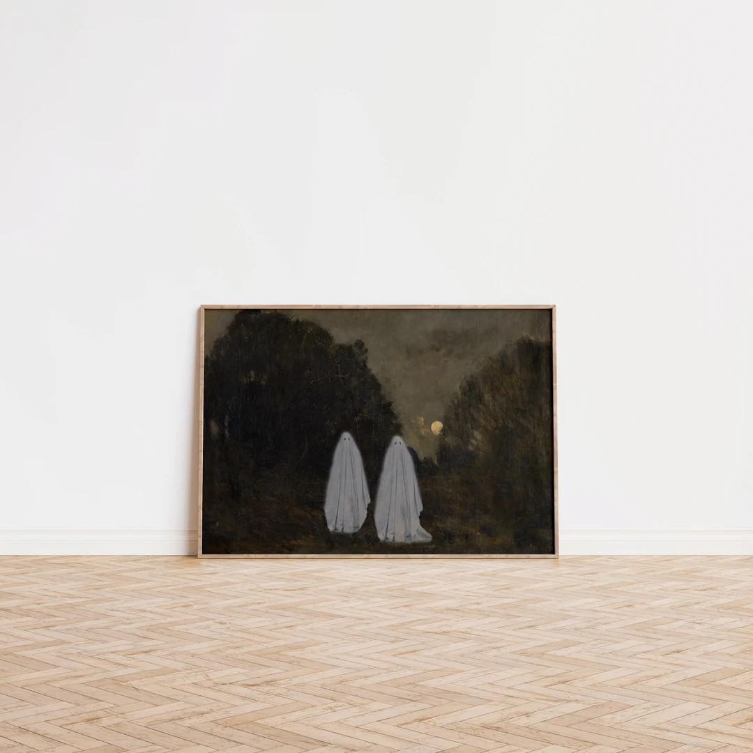 Vintage Ghost Print Frame TV Art Fall Art Ghost - Etsy | Etsy (US)