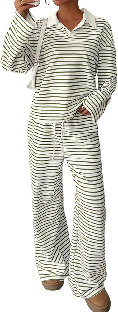 Sweetmoon 2 Piece Lounge Sets for Women Tall Oversized Sweatshirt Wide Leg Matching Pajamas Set A... | Amazon (US)