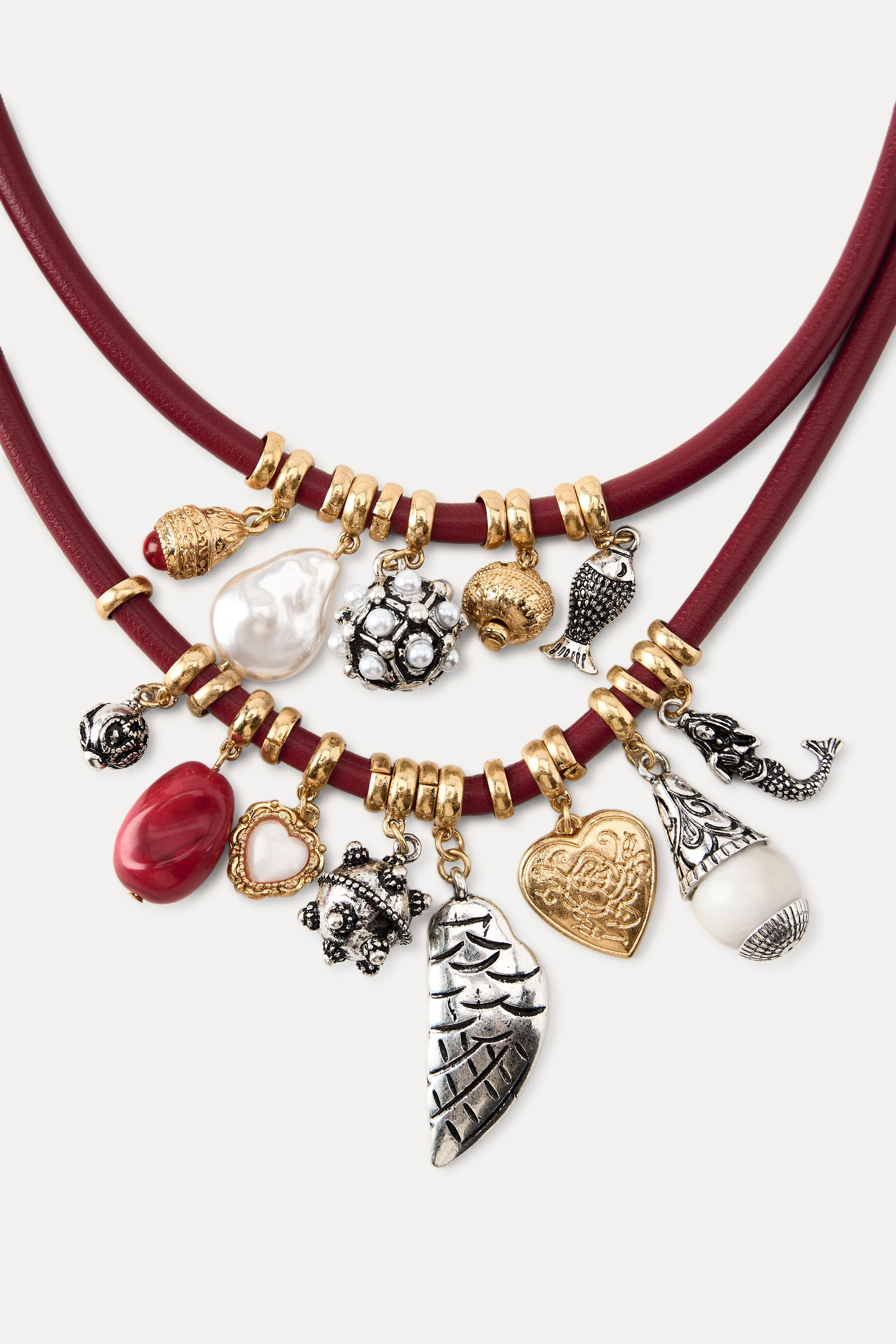 PACK OF 2 CORD NECKLACES WITH CHARMS | Zara UK