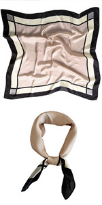 FONYVE Silk Feeling Scarf Medium Square Satin Head Scarf for Women 27.5 × 27.5 inches | Amazon (US)