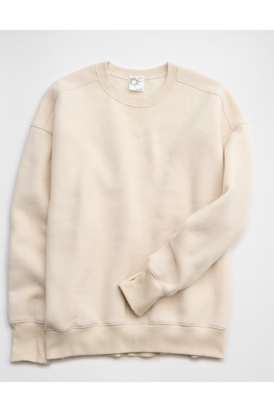 OFFLINE By Aerie Cloud Fleece Crewneck Sweatshirt Women's Cake Batter XXS | Aerie