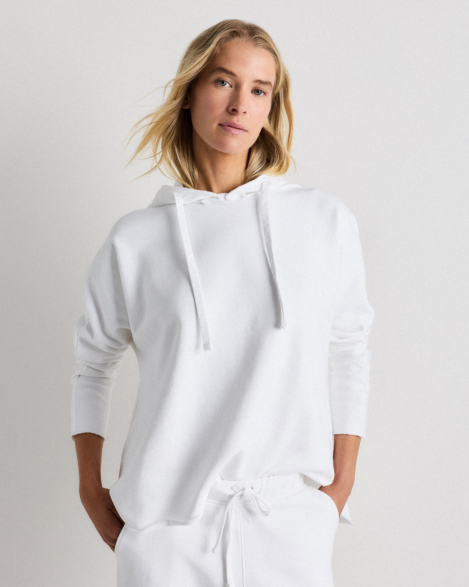 Quince | Women's Organic French Terry Hoodie in Classic White, Size XL, Organic Cotton | Quince