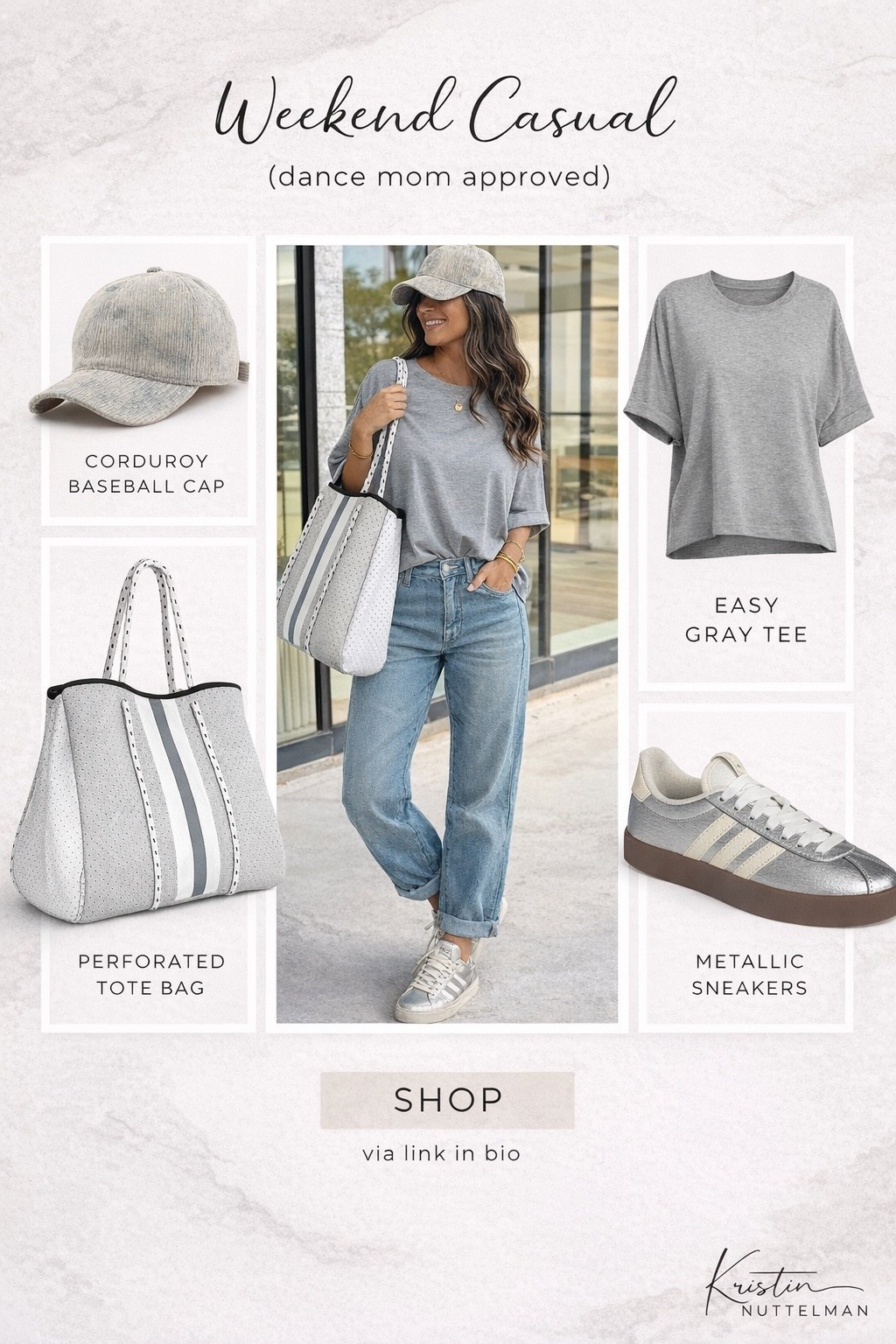 Weekend casual but make it cute 🤍
(dance mom approved 💁🏼‍♀️)

This is one of those easy outfits that just works — comfy, pulled together, and perfect for running between practices, errands, and everything in between.

✔️ relaxed gray tee
✔️ flattering denim
✔️ everyday sneakers
✔️ grab-and-go tote + hat

Simple pieces… styled right ✨

Shop everything here 👇🏼

#LTKStyle #LTKFinds #LTKOutfit #CasualStyle #EverydayOutfit #MomStyle #MomOOTD #WeekendStyle #CasualChic #NeutralStyle #EffortlessStyle #AmazonFinds #AmazonFashion #DenimStyle #SneakerStyle #OnTheGoStyle #BusyMomStyle #LTKUnder100 #SimpleStyle #RealLifeStyle

#LTKootd #LTKU #LTKmomlife