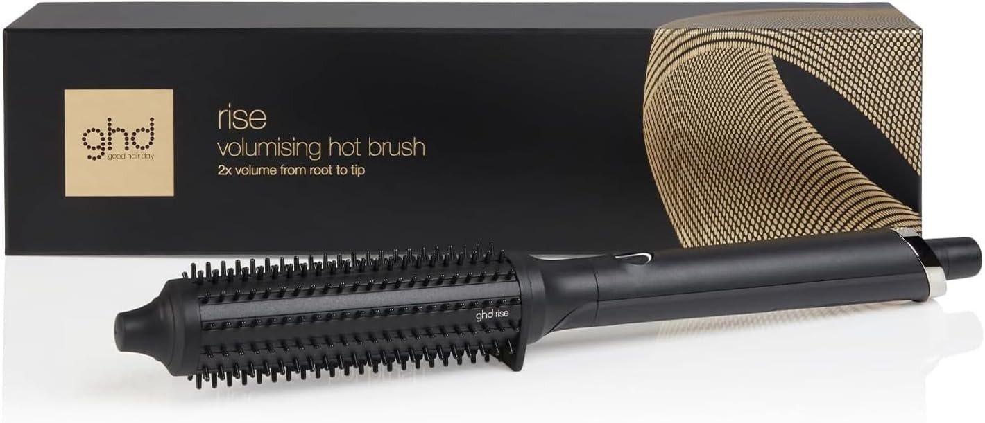 ghd Rise Volumising Hot Brush, 2x More Volume, 5mm Hair Bristles, Universal Voltage, Tapered Barr... | Amazon (UK)
