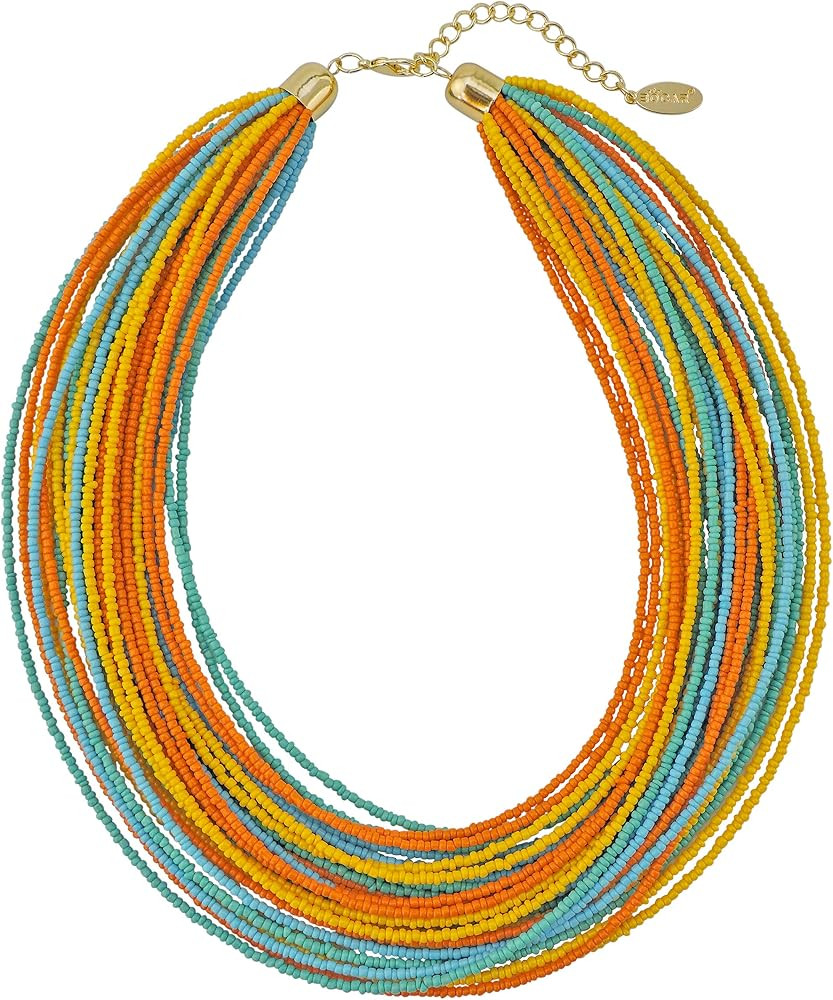 BOCAR Multi Layer Chunky Bib Statement Seed Beads Cluster Collar Necklace for Women Gift (NK-1035... | Amazon (US)