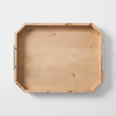 Burled Wood Tray with Metal Handles - Project 62™ | Target