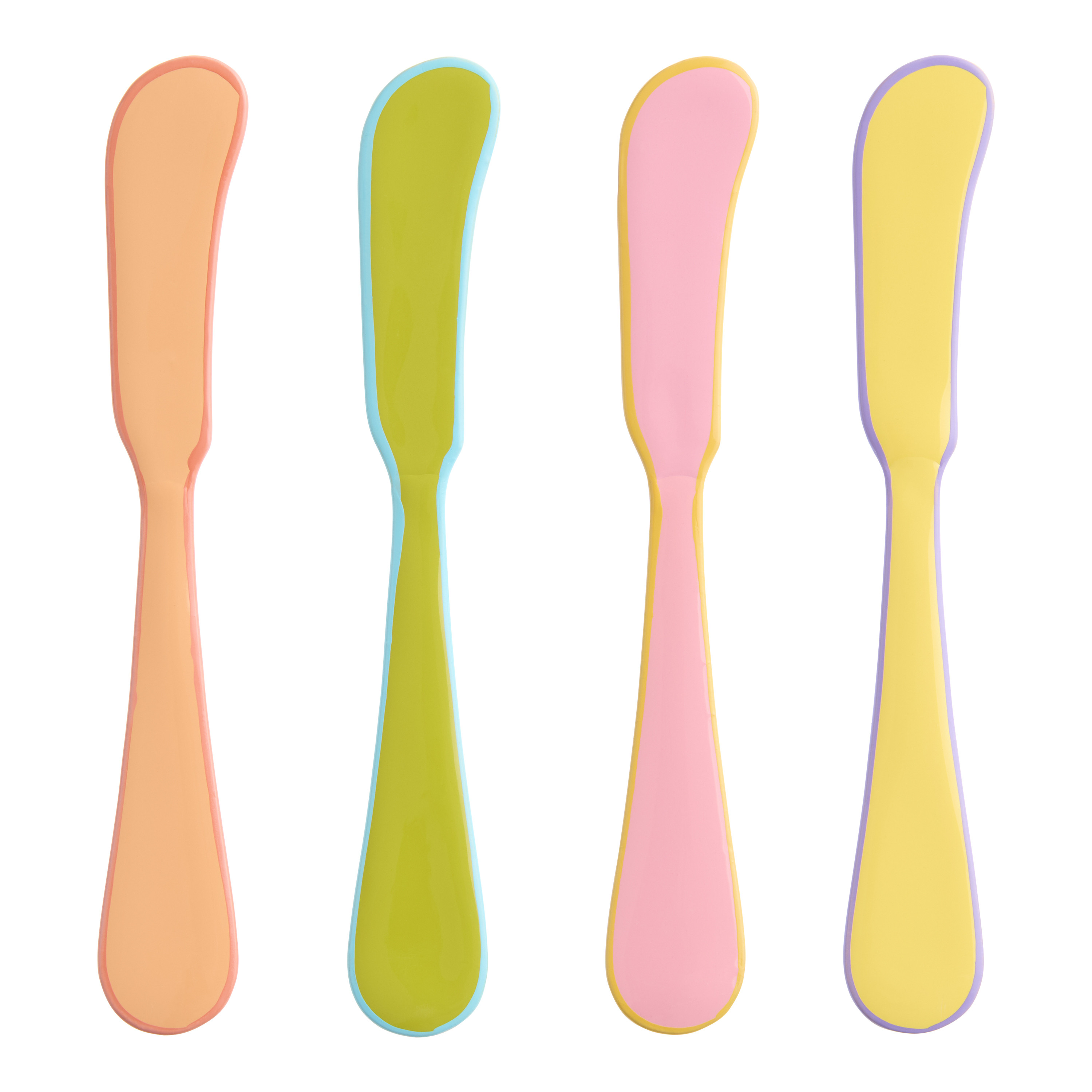 Spring Color Enameled Steel Cocktail Knives 4 Pack | World Market