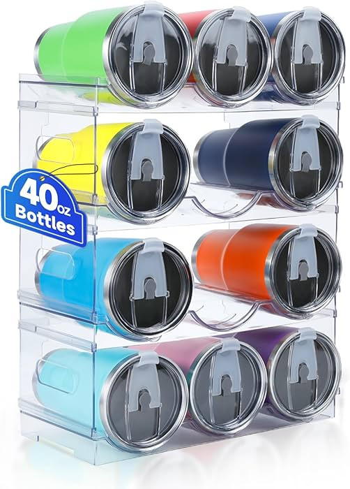 [Large Compartment] Water Bottle Organizer for Stanley 40 oz, 4 Pack Stackable Water Bottle Organ... | Amazon (US)