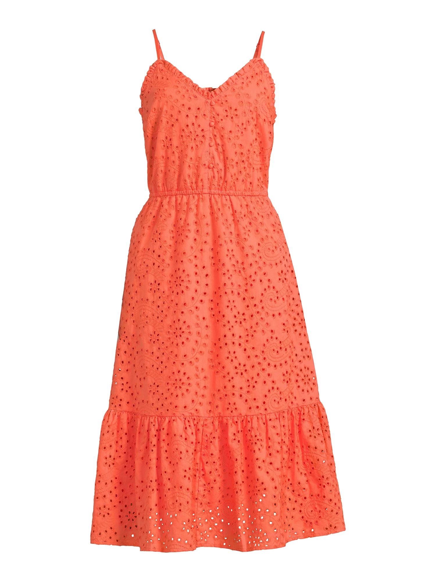 Time and Tru Women’s Tiered Midi Dress, Sizes XS-XXXL - Walmart.com | Walmart (US)