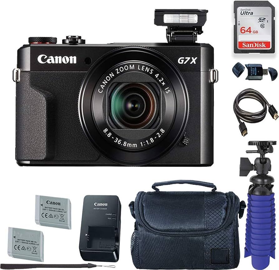 Canon PowerShot G7 X Mark II Digital Camera with 64 GB Card + Premium Camera Case + 2 Batteries +... | Amazon (US)