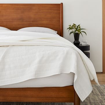 Dobby Ladder Stripe Coverlet & Shams | West Elm (US)