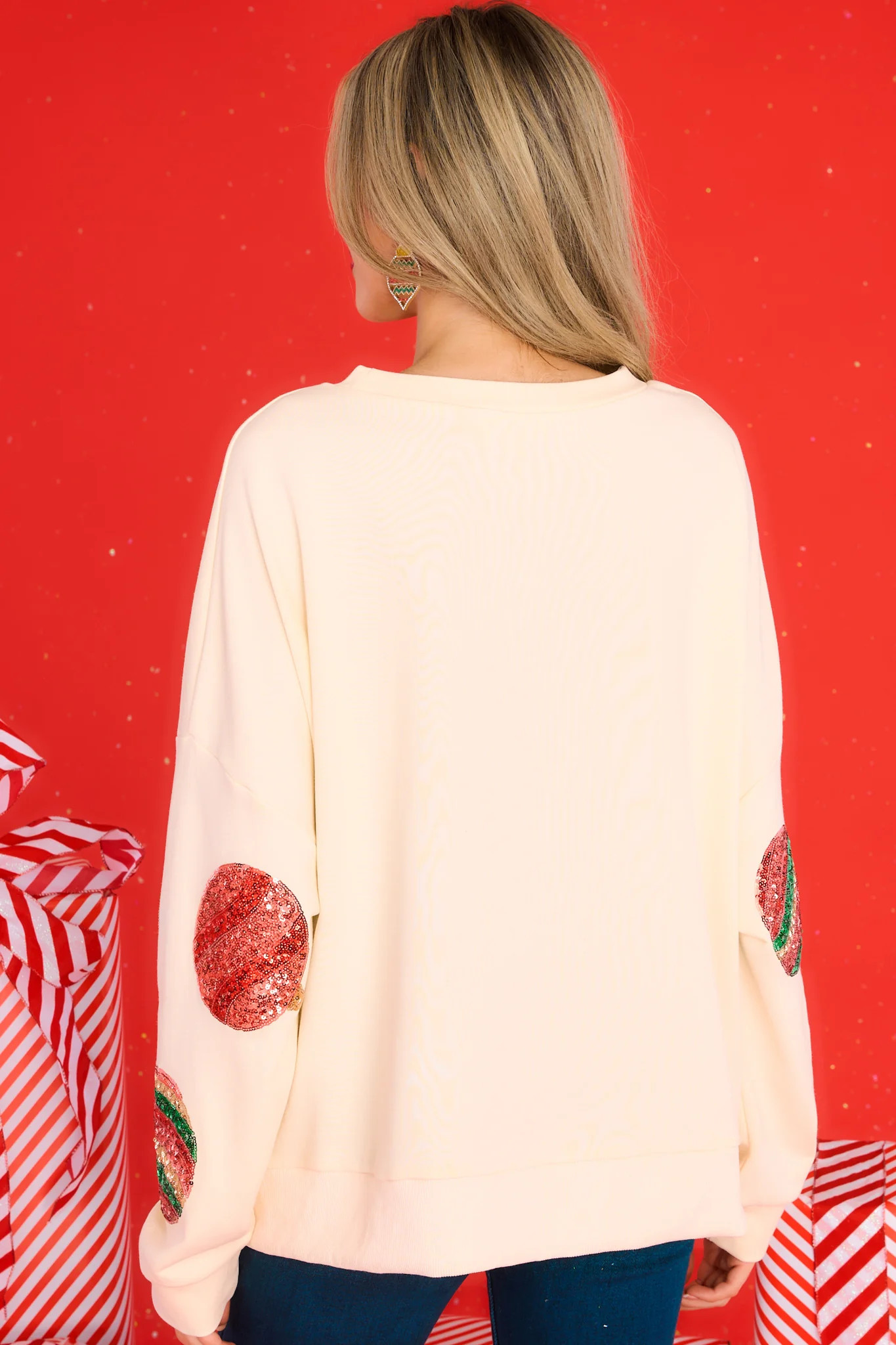 Letters To Santa Ivory Sweatshirt | Red Dress 